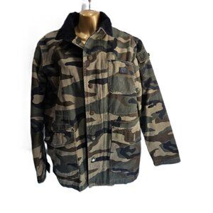ROCKSMITH Camouflage Camo Jacket Designer Fall Coat size M.